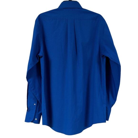 STAFFORD Button Down Shirt Mens Size 15 1/2 Classic Fit Blue Plaid - Picture 2 of 4